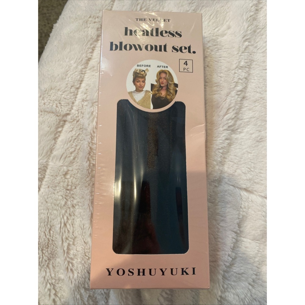 YOSHUYUKI Velvet Heatless Blowout Set 4pc‎ Hair Curler Brown X0045R2I3R NEW